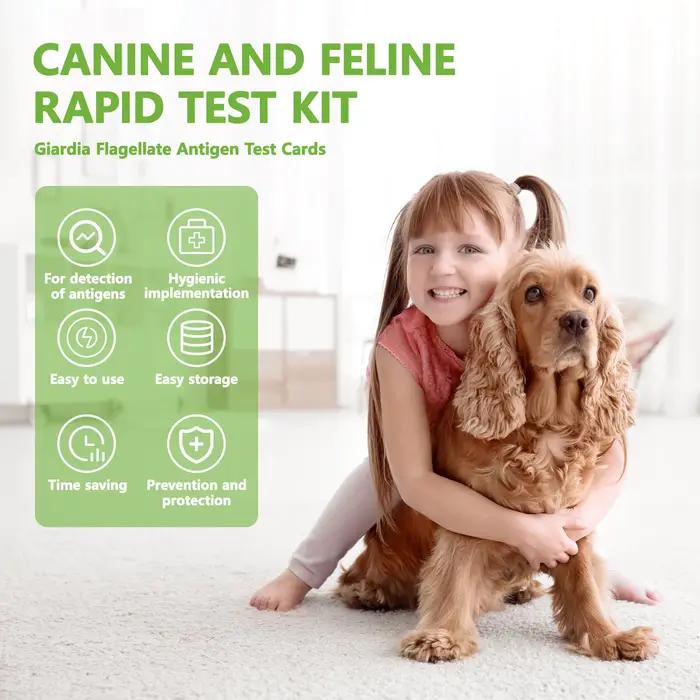 Kit de Test Rapide ISENVO pour Chiens et Chats Test Giardia à Domine Santé Animaux Occasions Spéciales