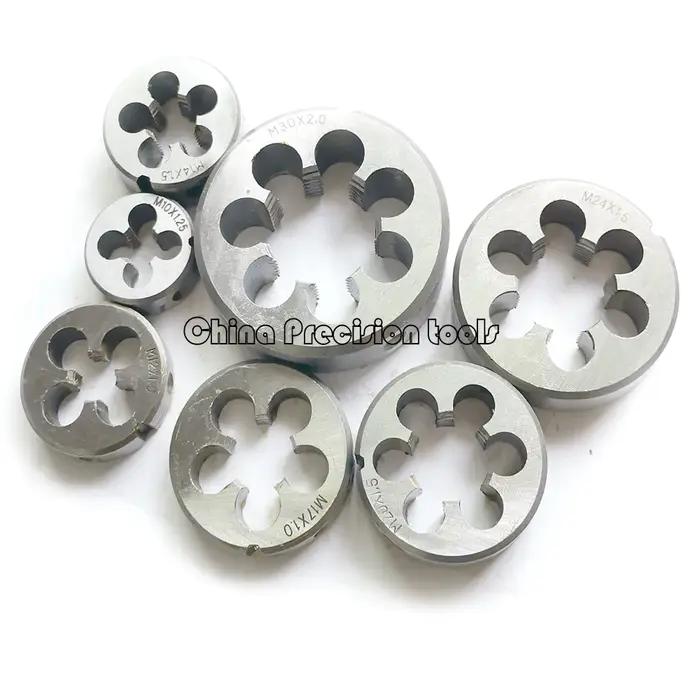Matrices à filetage métrique HSS M10 M11 M12 M13 M14 M15 M16 M17, matrices rondes à droite M18 M19 M