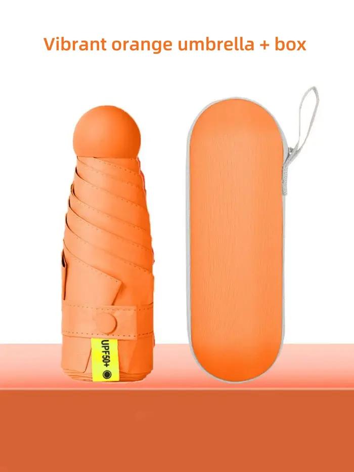 Mini parapluie Anti-Uv pour les jours ensoleillés et pluvieux, Portable avec revêtement Uv et 6 nerv