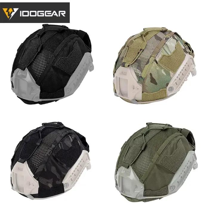 Housse de casque tactique IDOGEAR Maritime avec poche batterie NVG - Couverture camouflage chasse 3812