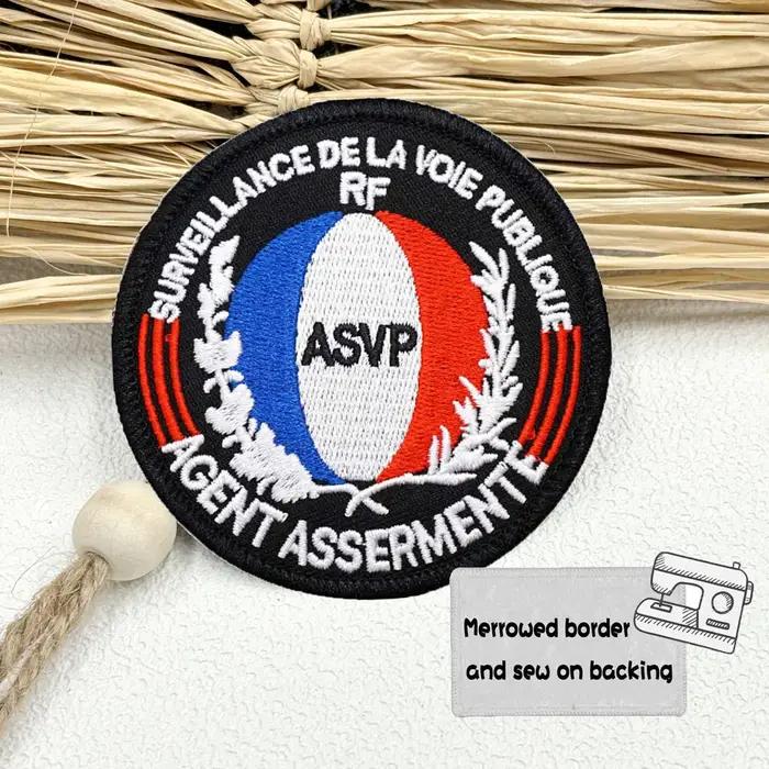 Écusson brodé France Tactics, à coudre ou à coller, badge militaire brodé
