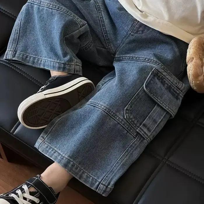Pantalon cargo ample et polyvalent pour garçon style coréen décontracté printemps occasionnel usage quotidien