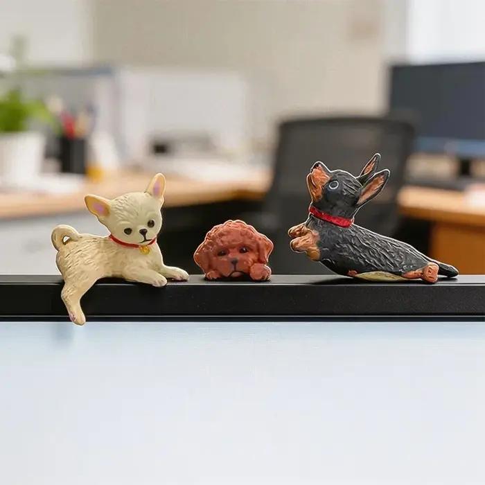 Figurines de chien adorables résine multicolore pour décoration de voiture ou bureau cadeau occasionnel