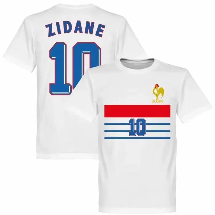 T-shirt Rétro France 1998 Zidane 10 Homme Femme Coton Vintage Décontracté Ample Confortable Doux Haut d'Été 2026 Tees