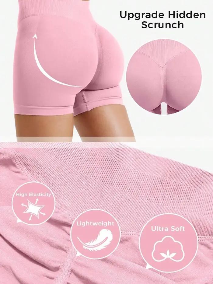 Short de yoga fitness haute élasticité pour le levage des hanches avec des hanches pêche et aucune l