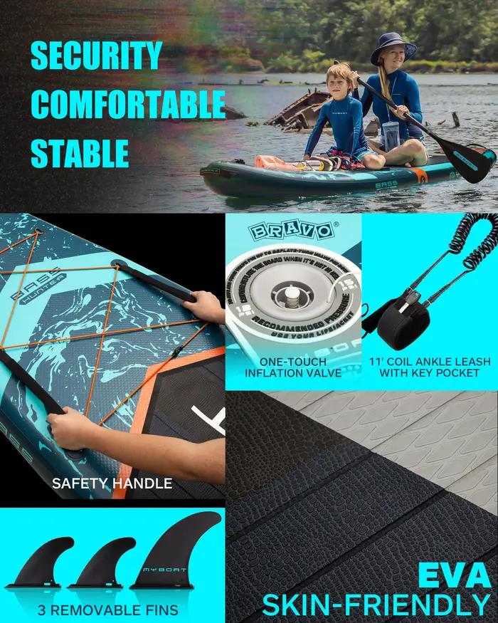 Myboat – planche à pagaie gonflable Extra large, étanche, Style debout, pêche aquatique avec accesso