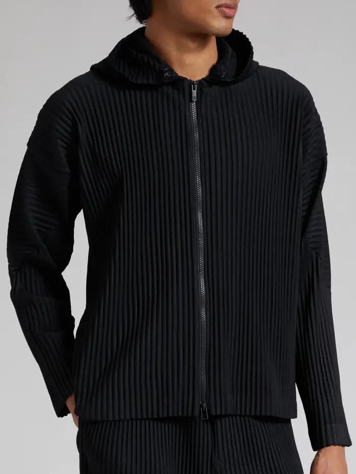 ATA YAKE-Sweat à Capuche Plissé à Fermeture Éclair pour Homme