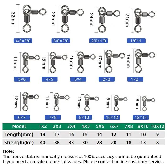DNDYUJU 25 pièces pêche émerillons roulants en laiton hameçons ligne connecteurs carpe accessoires d