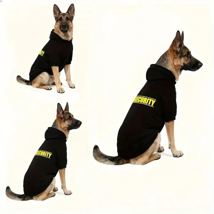 Sweat à capuche imprimé de sécurité pour beau chien, vêtements de sport chauds pour animaux de compa