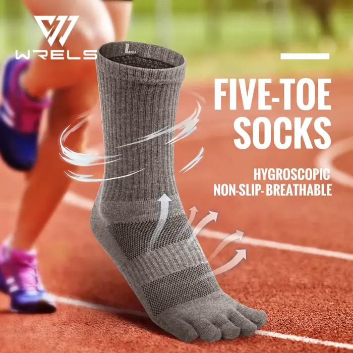Chaussettes cinq doigts WRELS coton running trail cinq orteils tube long outdoor