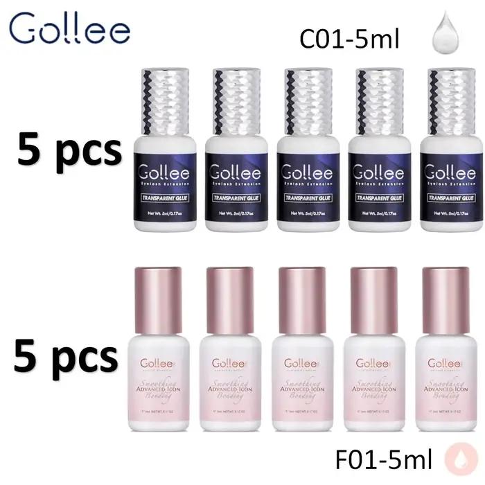 Gollee 5 pièces 1s colle à séchage rapide pour Extension de cils fournitures d'extensions