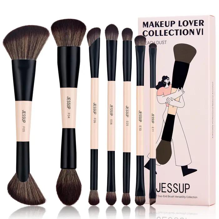 Jessup-Ensemble de pinceaux de maquillage double face