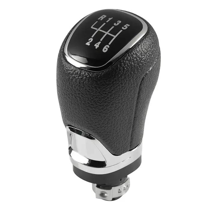Pommeau de levier de vitesse de voiture en cuir chromé, couvercle de botte pour Skoda Octavia A5 A6