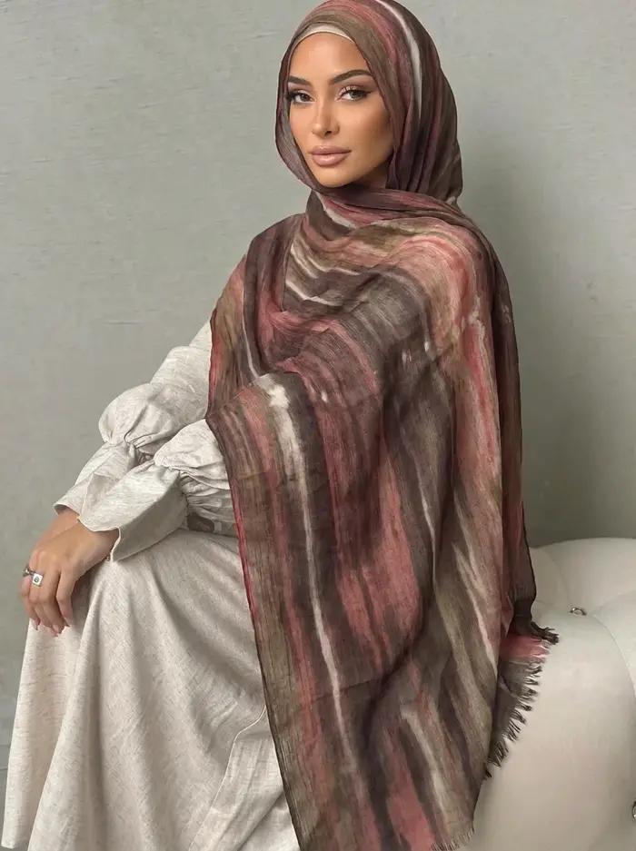 Hijabs musulmans en rayonne modale pour femmes, écharpes unies à dégradé, châle de luxe, hijab pour