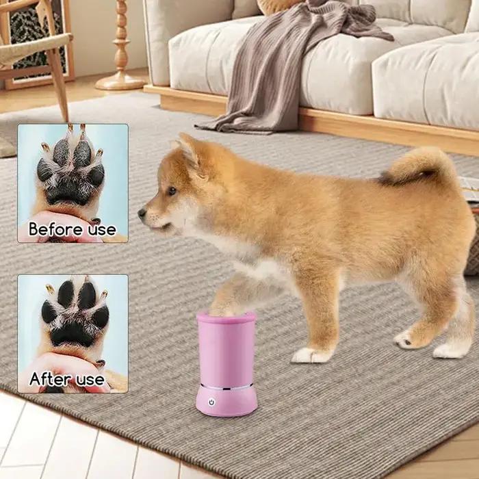 Lave-patte électrique automatique pour animaux de compagnie avec câble de chargement