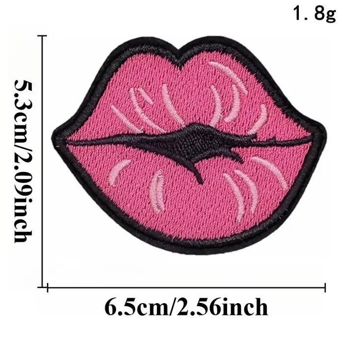 Lettres anglaises fille femme lèvres argent fer-on coudre broderie Badge patchs bricolage T-shirt chapeau sac à dos vêtements Appliques autocollant
