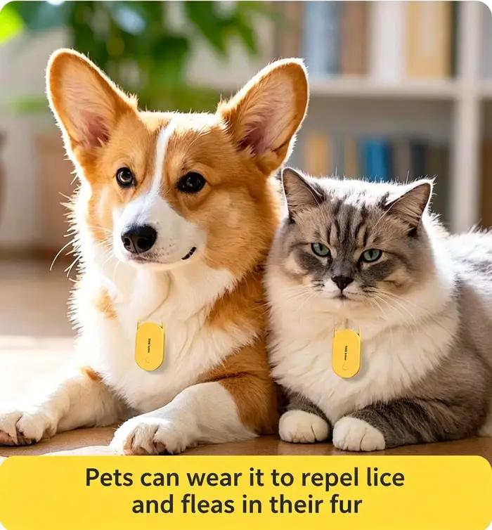 Répulsif Portable Ultrasonique Contre les Nuisibles pour Chiens et Chats – Anti-Puces