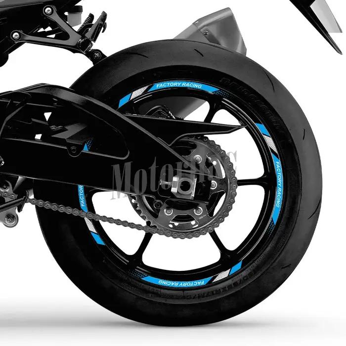 Autocollant réfléchissant pour roue de moto, 10/12/17/18 pouces, accessoires de moyeu à rayures de j