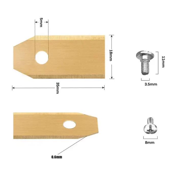 Lame de rechange pour Robot de pelouse, 35x18x0.6mm, argent et or, pour Gardena Husqvarna Automower,