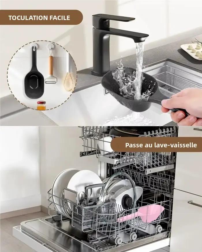 Paquet de 3 cuillères à nourriture pour chien, capacité de 1 tasse, cuillère à aliments pour animaux de compagnie avec lignes de mesure pour chien, chiot et chat