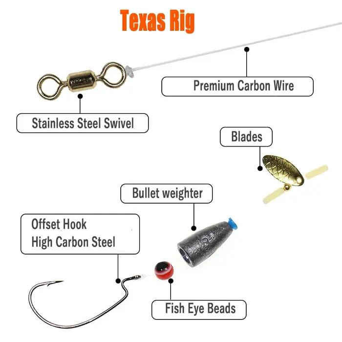 5 pièces/lot Texas plate-forme ensemble pour la pêche au bar caroline plate-forme Kit matériel de pê