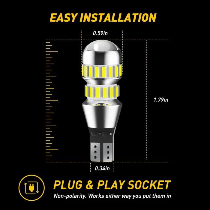 AUXITO 2 pièces T15 W16W LED Canbus sans erreur Auto ampoules 921 912 LED lumière de secours voiture