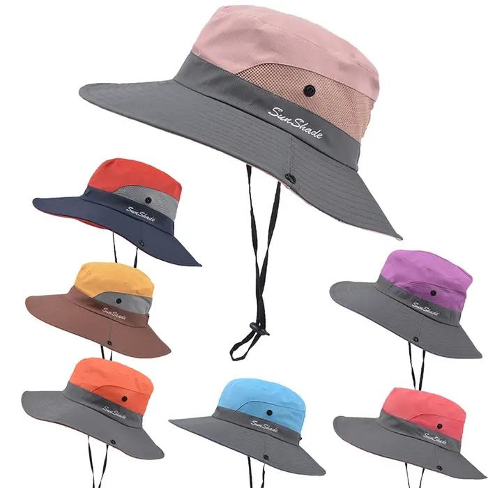 Chapeau de pêcheur pliable en plein air, pour cyclisme, voyage, pêche, soleil, maille respirante, ch