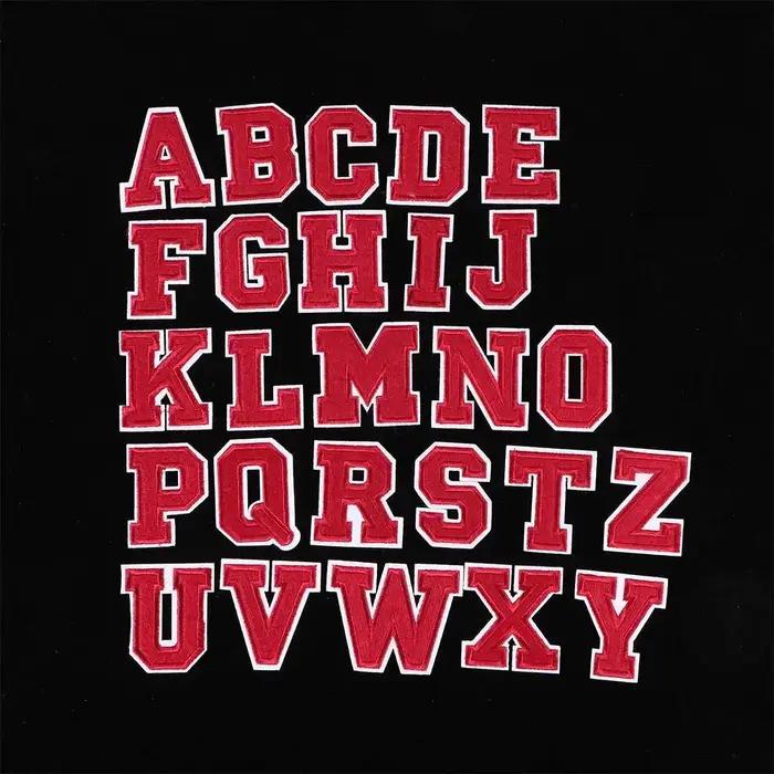 Bricolage rouge fer-sur tissu à coudre Alphabet broderie A-Z