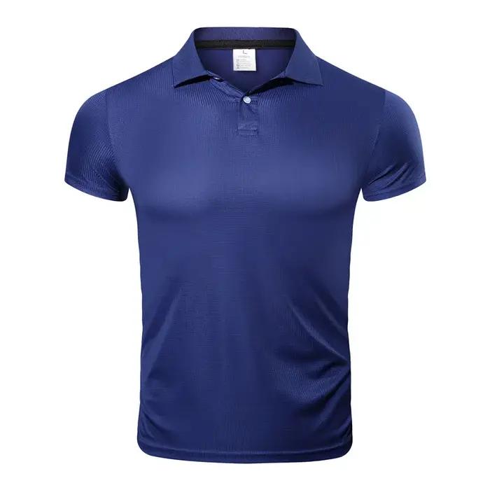 T-shirt en polyester à col décontracté pour homme, haut de sport, séchage rapide, vêtements légers,