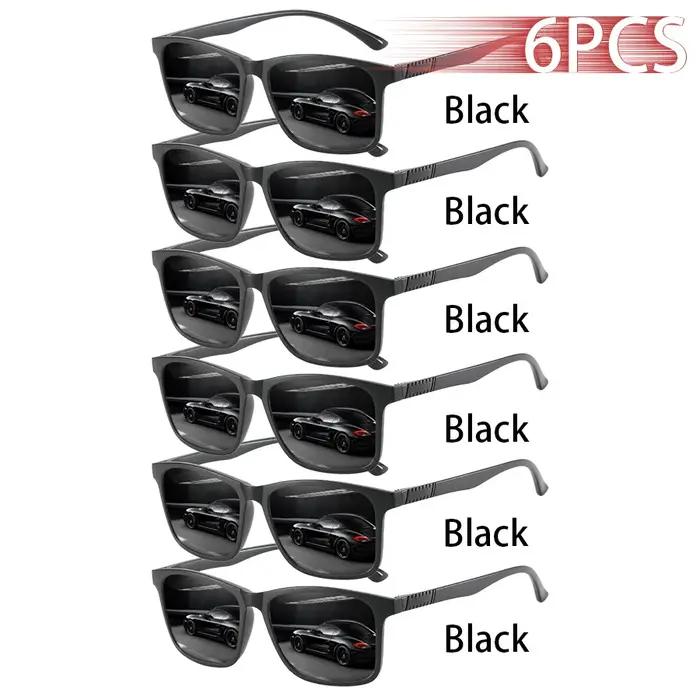 Lunettes de soleil carrées vintage 6 paires UV400 pour pêche et conduite protection yeux chasseurs