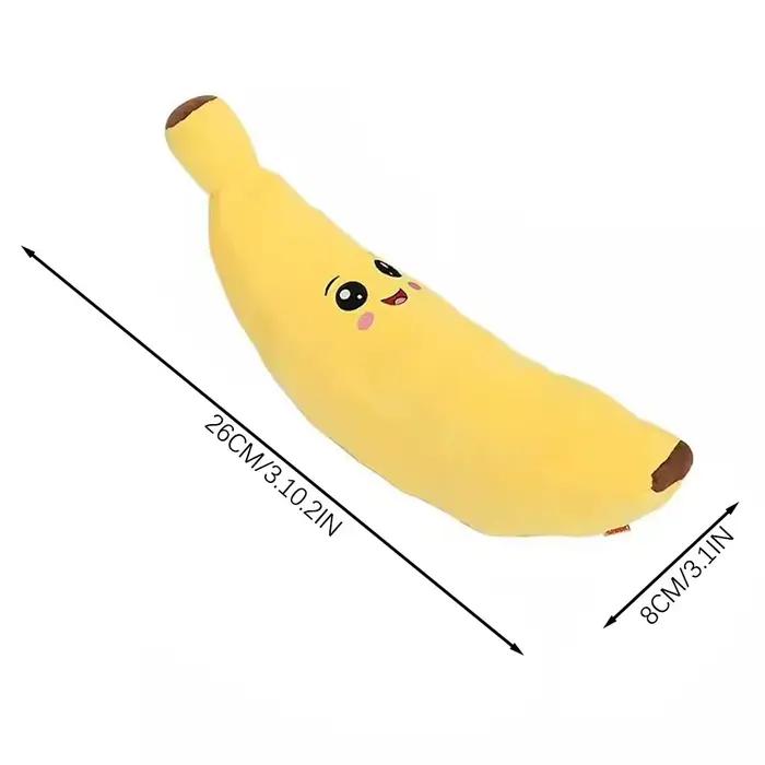 Animaux de compagnie calmant banana en peluche jouet squeaky 2 in 1 anxiété ennui relief chien mâcher des jouets doux
