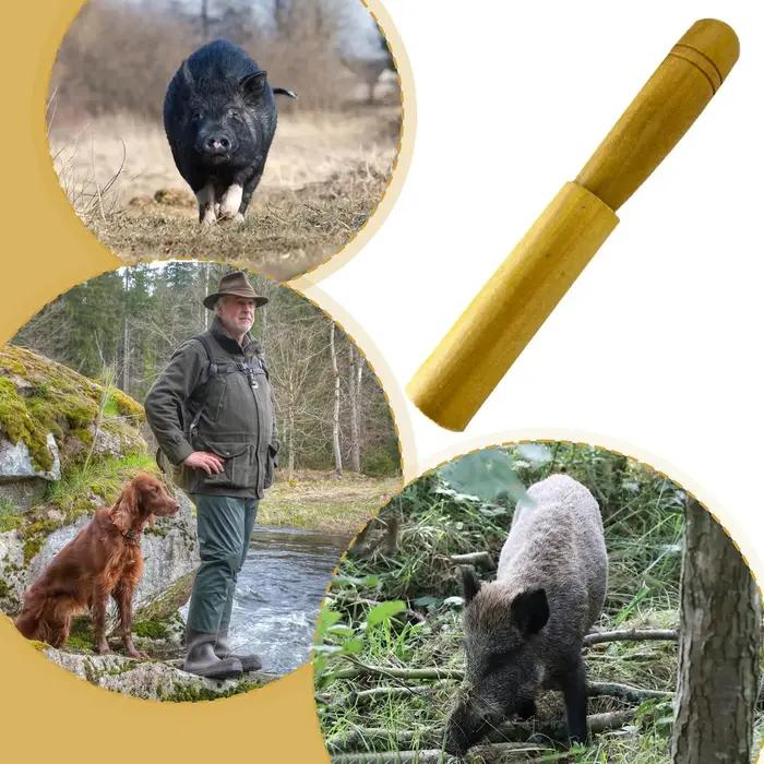 Sifflet en bois pour attirer les sangliers - Outil portable d'imitation sonore pour chasse au sanglier