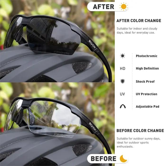 Lunettes de chasse photochromiques SCVCN - Protection anti-explosion pour airsoft et tir sportif - Monture tendance