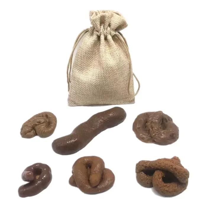 6 pièces réaliste doux faux chien merde farces Gag blague fête cadeau caca caoutchouc toxique