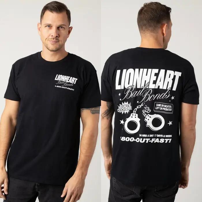T-shirt en coton et polyester Lionheart style vintage décontracté pour hommes pour toutes les occasions printemps été