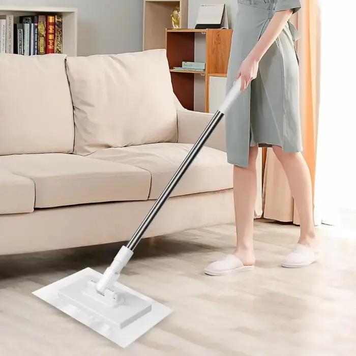 Nouveau avec 3 chiffons réutilisables vadrouille mains libres 360 ° Serpillères anti-poussière à tête rotative