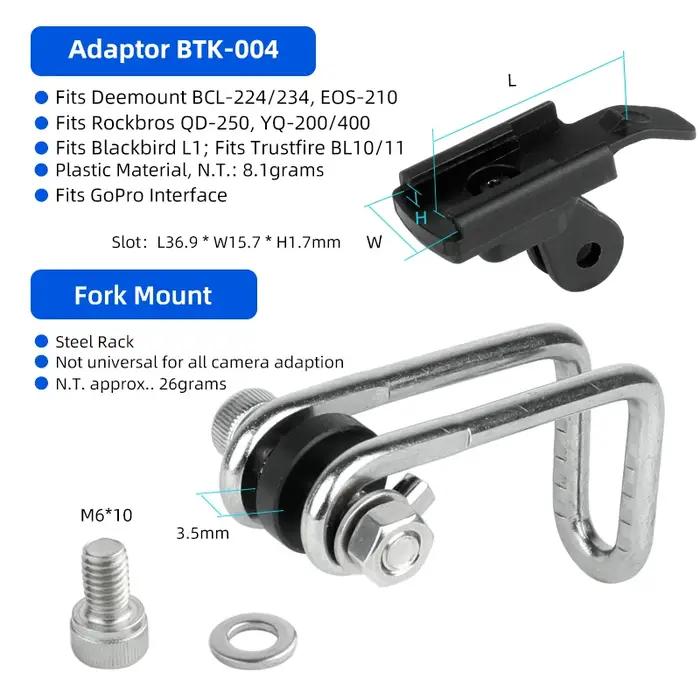 Support de phare de vélo avec Interface Gopro