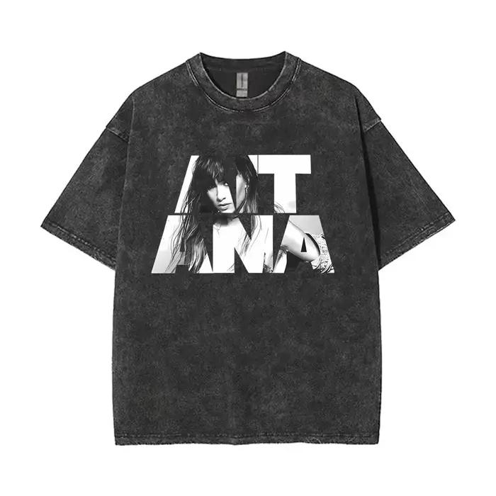 Lavé Vintage chanteur Aitana Logo graphique T-shirts CUARTO bleu Tour T-shirt hommes femmes vêtement