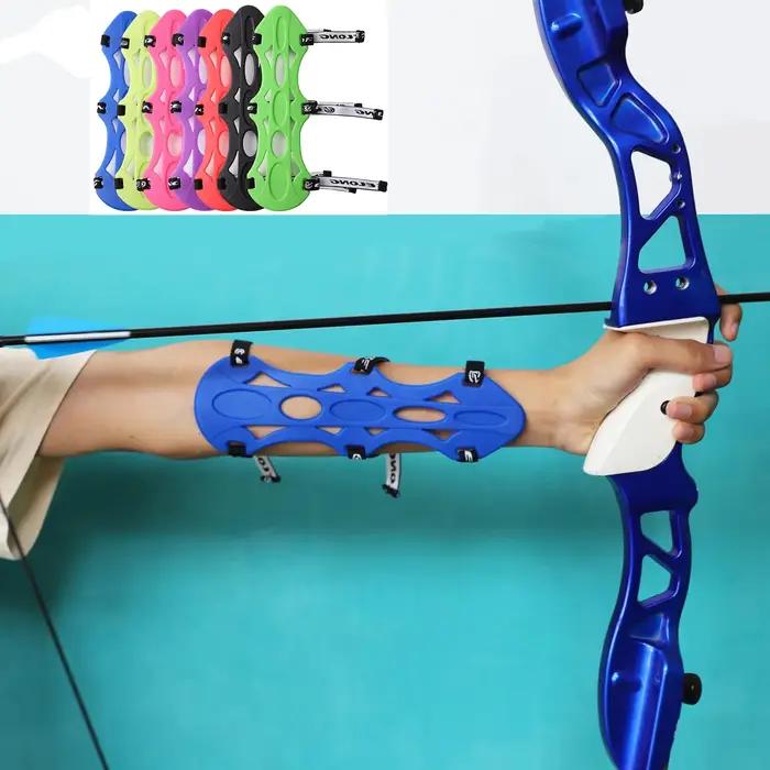 Protège-bras en caoutchouc pour le tir à l'arc, la chasse et l'entraînement – Léger et blindé – Équipement de protection pour la chasse et le tir