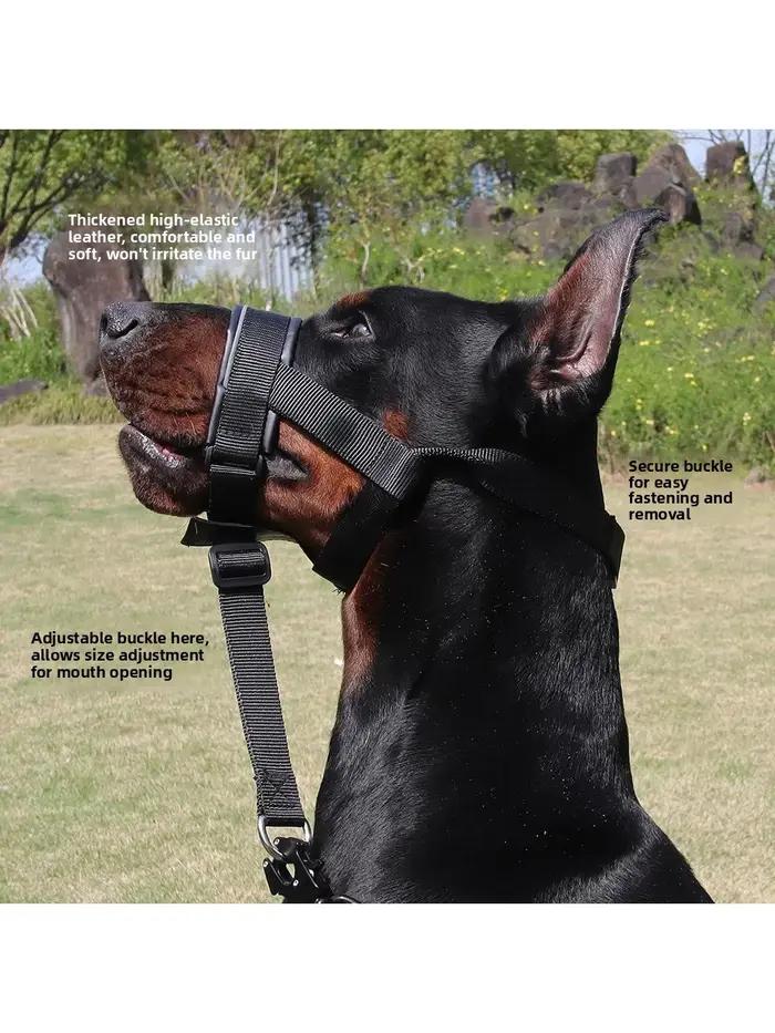 Muselière tactique pour chien, anti-morsure et anti-aboiement, empêche la mastication et la recherche de nourriture pour chiens de taille S, M, L, réglable