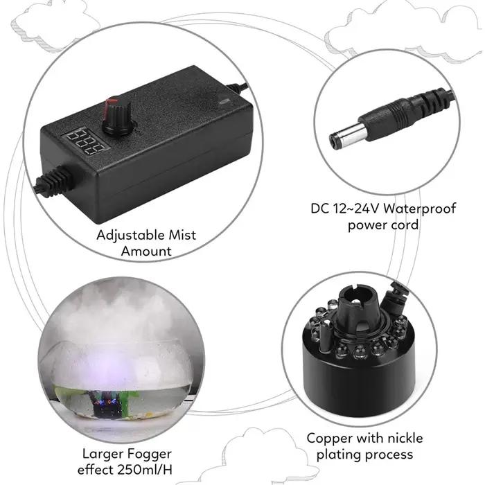 Machine à Brouillard pour Fontaine d'Eau, Étang, Atomiseur, Humidificateur d'Air, Prise Noire US