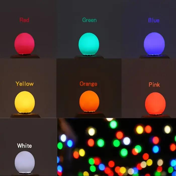 2 pièces ampoule LED colorée G45 E27 220V lampe à LED rouge jaune bleu vert rose Orange blanc noël m