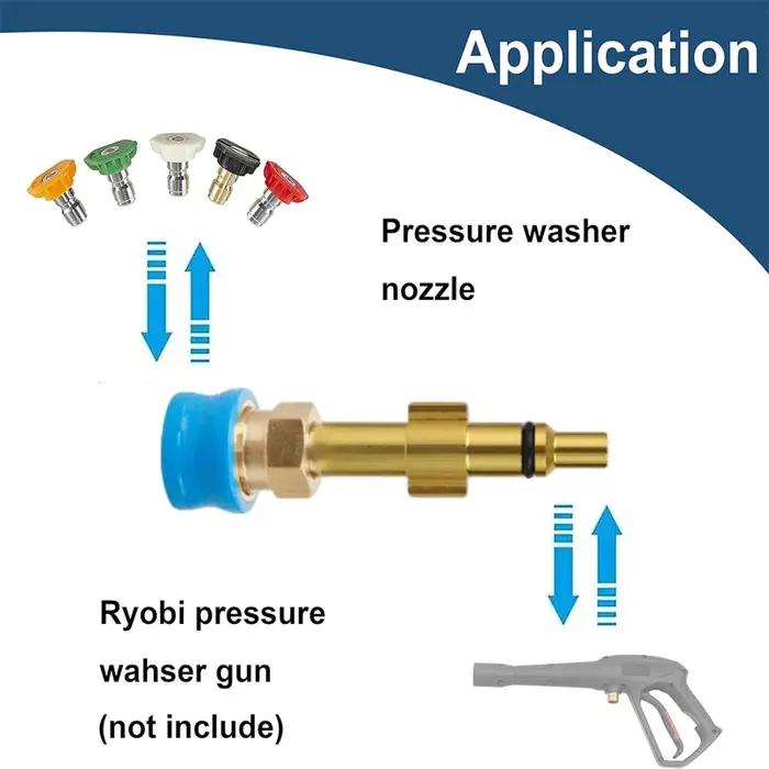 Adaptateur mâle pour nettoyeur haute pression, buse de connecteur à dégagement rapide de 1/4 pouces