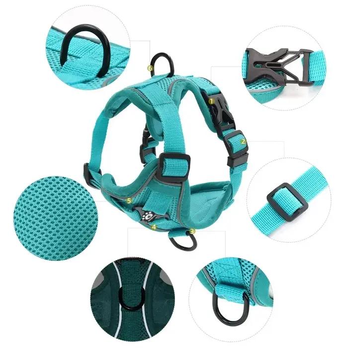Harnais pour chien avec laisse de Traction de 1,5 m, ensemble sans traction, sangle de gilet pour chien, harnais respirant réfléchissant réglable pour chiens, chiots et chats
