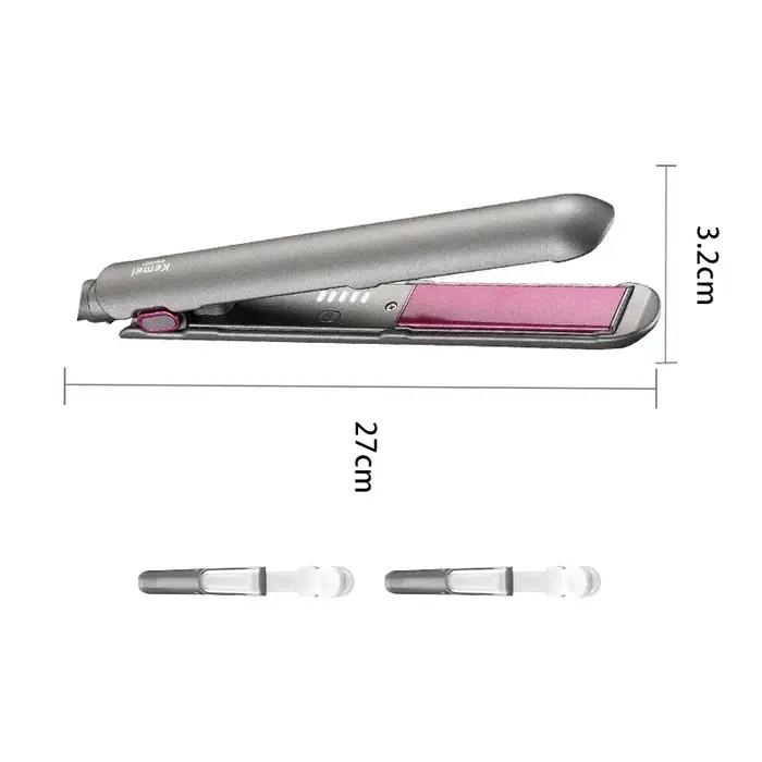 Kemei fer plat en céramique professionnel pour lisseur de cheveux moins crépus finition lisse plaques flottantes outil