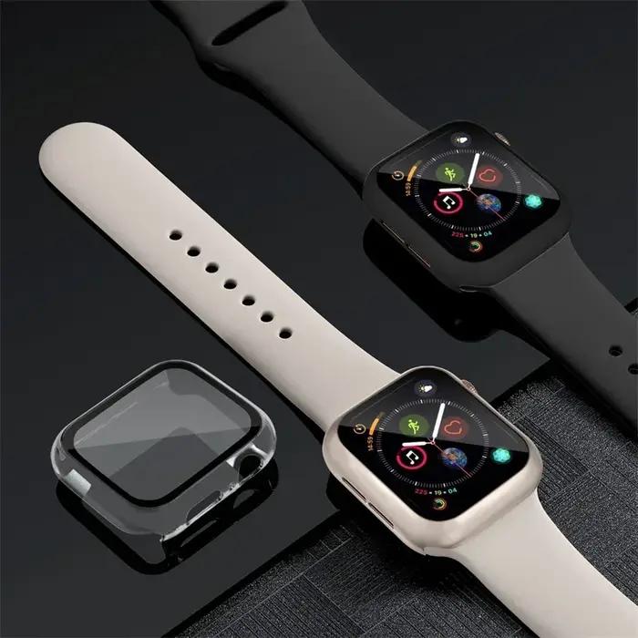 Protection écran verre trempé + coque pour Apple Watch 40-45mm compatible séries 3-9 pour chasseurs