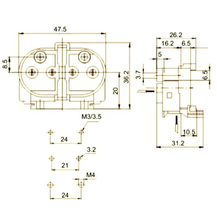 Base de lumière UV blanche 2G11, support de lampe en Tube PL H 2A 500V, convertisseur de douille de