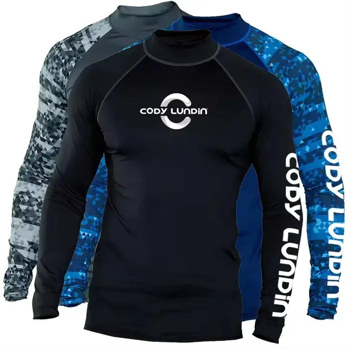 Surf natation plongée T-Shirts Compression longue éruption garde maillots de bain hommes Protection UV