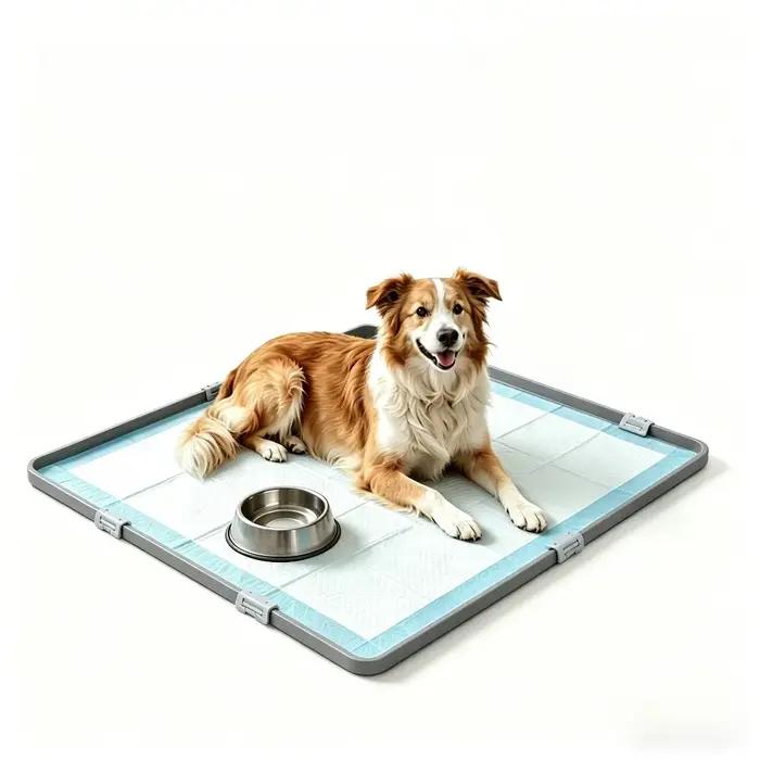 Support pour tapis de propreté pour chien avec bords surélevés