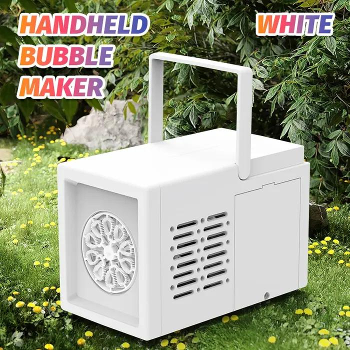 Machine à bulles électrique portative KNYYSECQ jouet d'anniversaire en plein air pour enfants 3-6 ans sans batterie ni eau à bulles 10 trous occasions spéciales